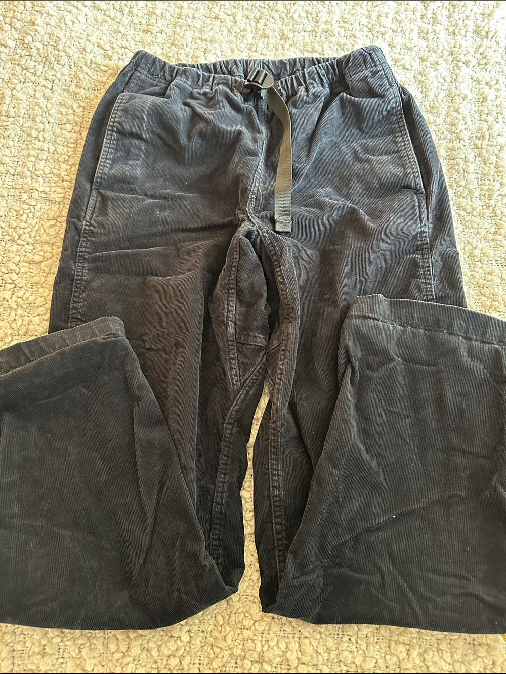 Levi's Men's Black Corduroy Relaxed Pants with Belt